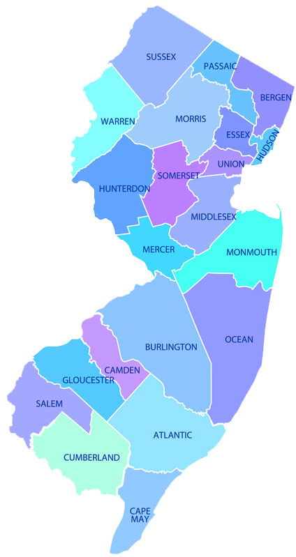 NJ County Map